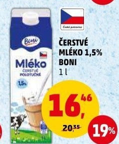 Mléko čerstvé Boni - 1,5% polotučné