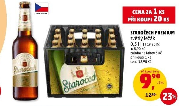 Pivo světlý ležák Premium Staročech
