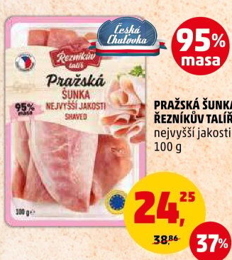 Šunka pražská nejvyšší jakosti Řezníkův talíř