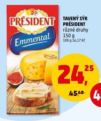 Tavené sýry Président