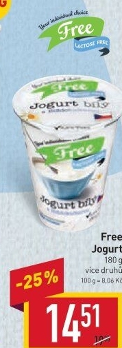 Bílý jogurt bez laktózy Laktose Free