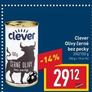 Černé olivy Clever