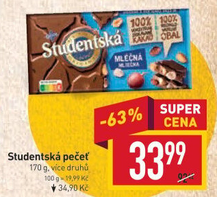 Čokoláda Studentská pečeť Orion