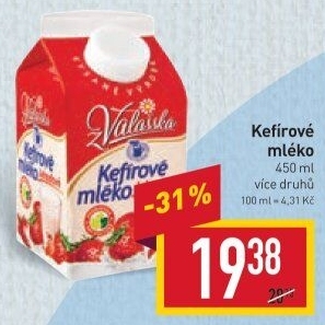 Kefírové mléko ochucené Mlékárna Valašské Meziříčí