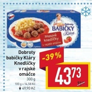 Knedlíčky masové v rajské omáčce mražené Dobroty babičky Kláry