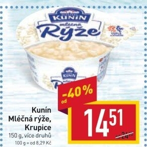 Mléčná rýže Mlékárna Kunín