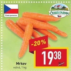 Mrkev Česká farma