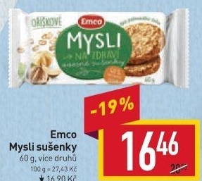 Ovesné sušenky Mysli na zdraví Emco