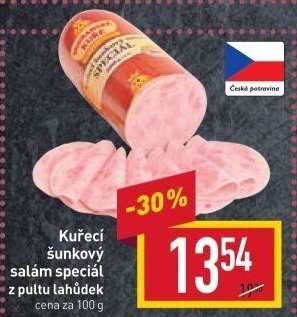 Salám šunkový kuřecí speciál Vodňanské kuře