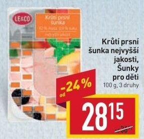 Šunka krůtí prsní nejvyšší jakosti LE&amp