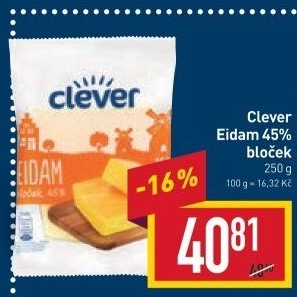 Sýr Eidam 45% Clever