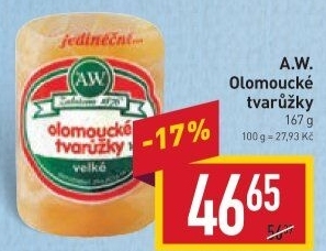 Sýr tvarůžky olomoucké A.W.