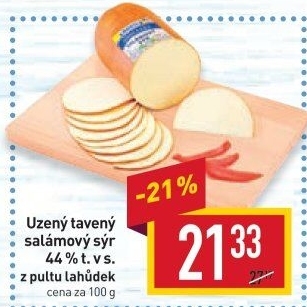 Sýr uzený salámový 44% Jihočeský Madeta