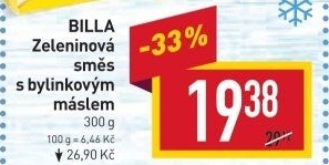 Zeleninová směs s bylinkovým máslem mražená Billa