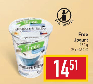 Bílý jogurt bez laktózy Laktose Free