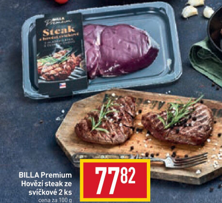 Hovězí steak ze svíčkové Billa Premium