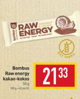 Tyčinka Bombus Raw bez lepku Energy