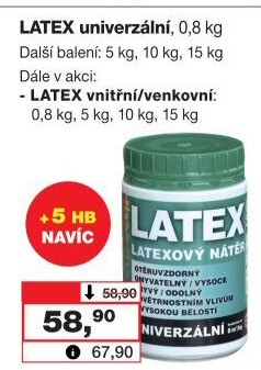 Latexový nátěr univerzální Barvy a laky Hostivař