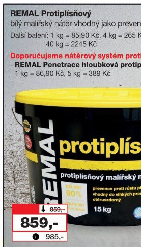 Malířský protiplísňový nátěr Remal