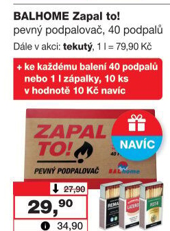 Pevný podpalovač Zapal to! Balhome