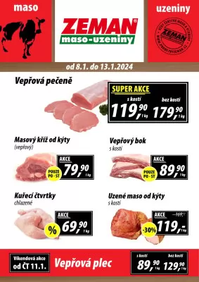 akční leták ZEMAN maso - uzeniny 8.1.2024-13.1.2024