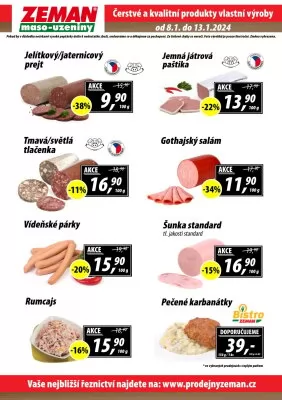 akční leták ZEMAN maso - uzeniny 8.1.2024-13.1.2024