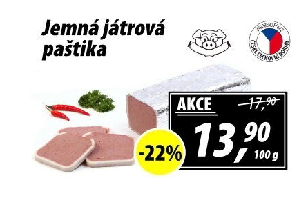 Paštika játrová jemná