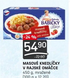 Knedlíčky masové v rajské omáčce mražené Dobroty babičky Kláry