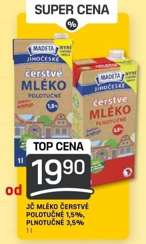 Mléko čerstvé Jihočeské Madeta