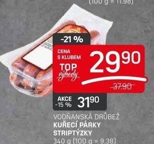 Párky kuřecí striptýzky Vodňanské kuře