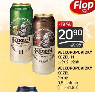 Pivo černé výčepní 10° Velkopopovický Kozel