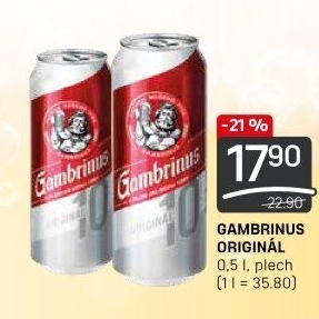 Pivo světlé výčepní Originál 10° Gambrinus