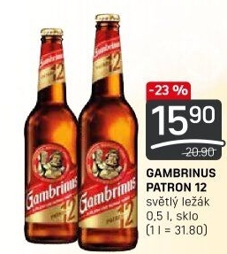 Pivo světlý ležák 12° Patron Gambrinus