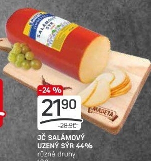 Sýr uzený salámový 44% Jihočeský Madeta