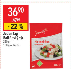 Balkánský sýr Jeden Tag