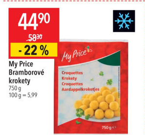 Bramborové krokety mražené My Price