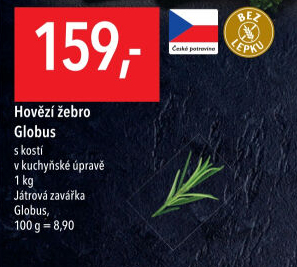 Hovězí žebra s kostí Globus