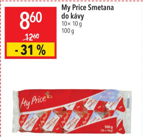 Smetánky do kávy My Price