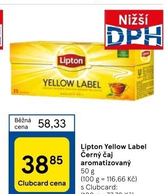 Černý čaj Yellow Label Lipton