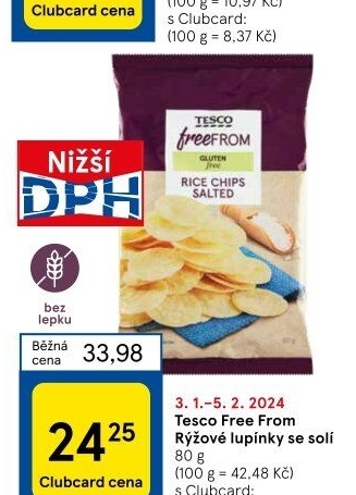 Chipsy rýžové Tesco Free From