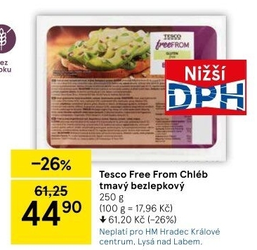 Chléb bez lepku Tesco Free From