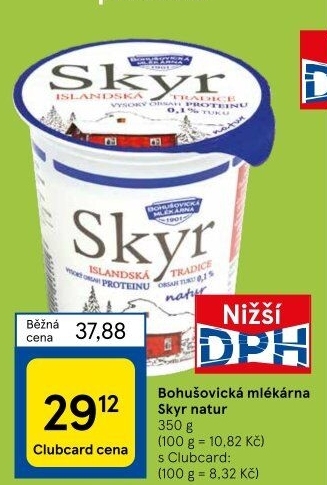 Dezert zakysaný bílý Skyr Bohušovická mlékárna