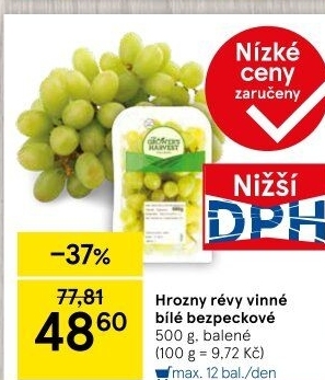 Hrozny bílé bezsemenné
