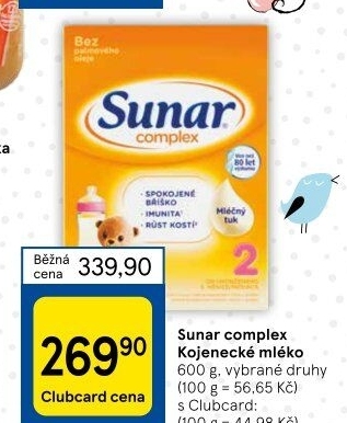 Kojenecká výživa Sunar Complex