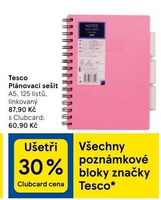 Kroužkový blok A5 Tesco
