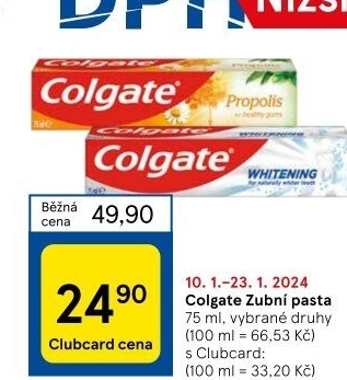 Pasty na zuby Colgate