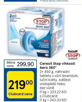 Pohlcovač vlhkosti Aero 360° Ceresit - náhradní tablety