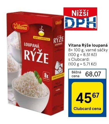 Rýže loupaná dlouhozrnná Vitana