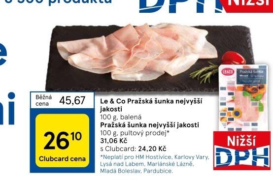 Šunka pražská nejvyšší jakosti LE&amp