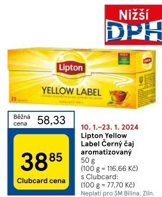 Černý čaj Yellow Label Lipton